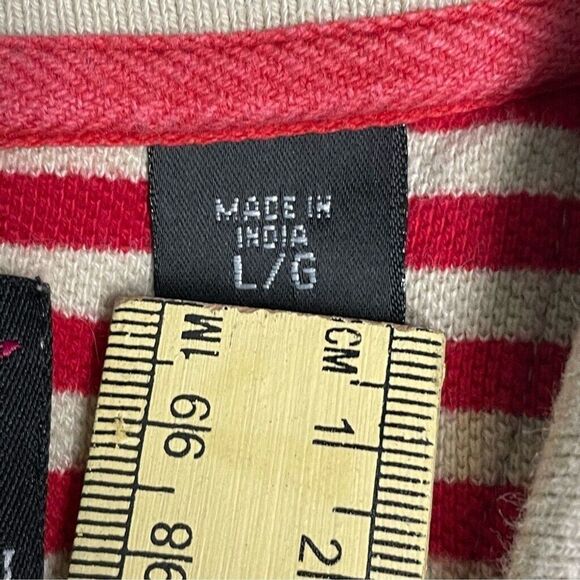 VTG Greg Norman Collection Polo Shirt Red & Ivory Stripes Men’s Size Large - Picture 7 of 12